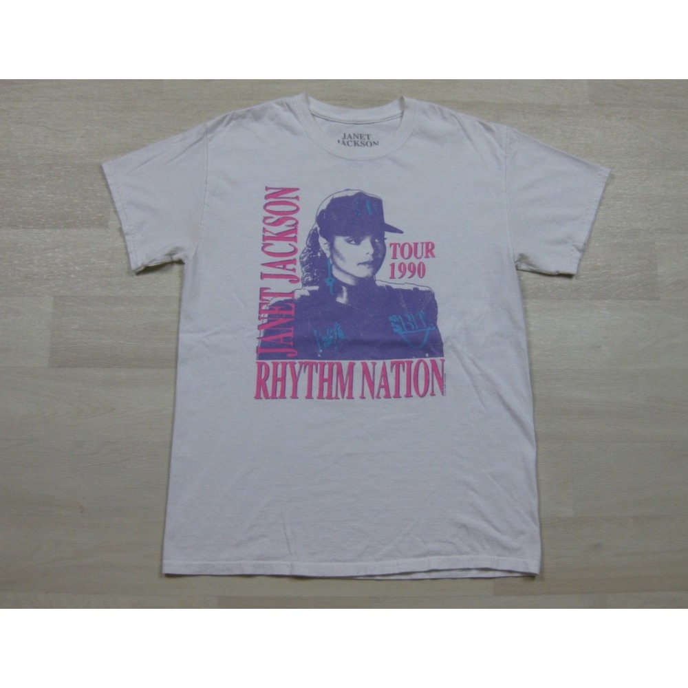 Janet Jackson T-Shirt (S) 1990 Rhythm Nation Tour REPRINT Pop R&B Dance